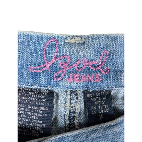 IZOD Jeans WOMEN 16 Blue Stretch Wide Leg PINK PATCHES Classic Ladies Vintage - Picture 5 of 8
